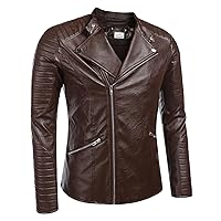 Smooth Fashion Black Genuine Lambskin Quailted Leather Jacket for Men