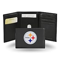 NFL Embroidered Genuine Leather Tri-fold Wallet 3.25