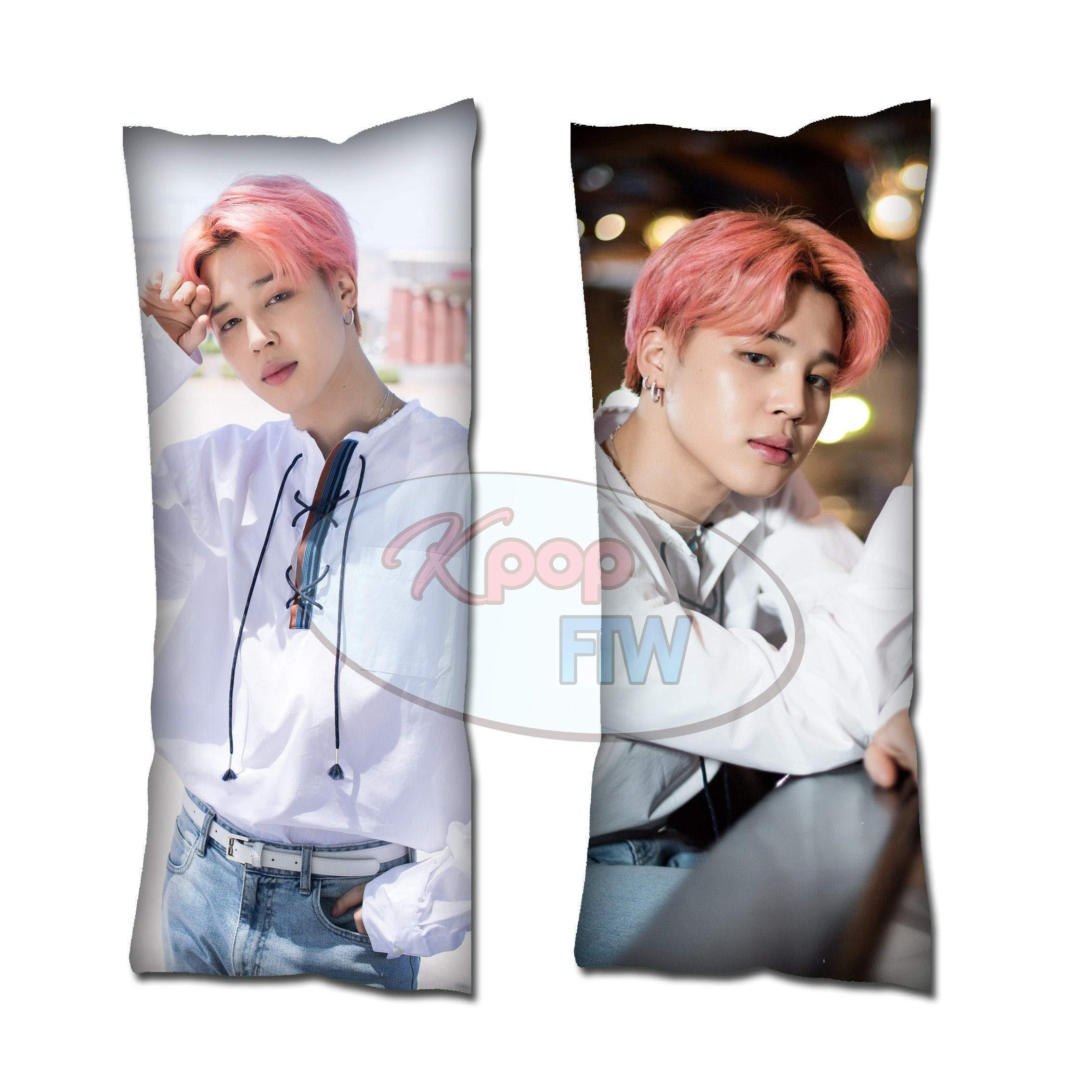 Cosplay-FTW Kpop BTS in LA 2019 Jimin Body Pillow Style 2 Peach Skin Cotton Polyester Blend 40cm x 100cm (Set of 1, CASE ONLY)