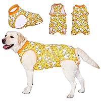 LovinPet Suitical Recovery Suit for Dogs - Large Dog's Bodysuit Wound Protective Surgical Recovery Snugly Suit for Abdominal Wounds After Surgery,Duck,Yellow,3XL