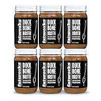 Fatworks Gourmet Cage-Free Duck Bone Broth, Traditional Flavor, Keto, Paleo, Collagen Rich, Preservative Free, 6 pack of 15 oz. Jars