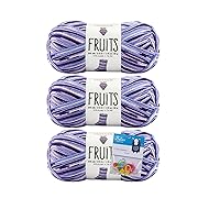Premier Yarns Fruits Grape (3-Pack) - 1.75 Oz - Sock Yarn - Bundle with Bella's Crafts Stitch Markers