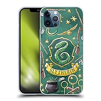 Head Case Designs Officially Licensed Harry Potter Slytherin Pattern Deathly Hallows XIII Soft Gel Case Compatible with Apple iPhone 12 / iPhone 12 Pro