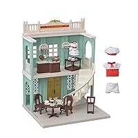 Calico Critters Town Series Delicious Restaurant, Fashion Dollhouse Playset, 36 months to 96 months, Furniture and Accessories Included (CC3012)