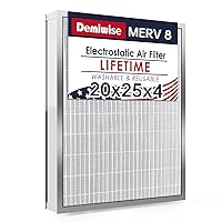 20x25x4 Electrostatic Air Filter, 8 Stage Washable Aluminum AC/HVAC Furnace Filter, Reusable Permanent Air Filter, Lasts a Lifetime, Easy to Install, Healthier Home/Office Environment
