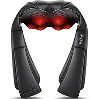 Back Massager, LIANGZAI PU Material Electric Shoulder Massager with Heat, Kneading Massager Shawl for Neck, Back, Shoulder, Foot, Leg , Use at Home, Office, Car…