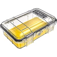 Pelican M50 Micro Case - Waterproof Case (Dry Box, Field Box) for iPhone, GoPro, Camera, Camping, Fishing, Hiking, Kayak, Beach and More (Yellow/Clear)