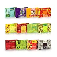 Assorted Pack of 12 Natural Herbal Soaps (Aromatherapy) with Pure Essential Oils - Reduces Wrinkles - For All Skin Type - 12 X 75 gms