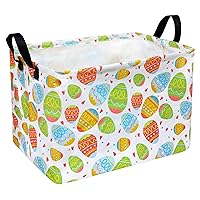 Kids Laundry Basket ,Gift Basket Toy Box Chest Baby Laundry Hamper Storage Bin Cube Collapsible Organizer Bin for Kids Home/Dorm/Kitchen/Pet/Office/Closet/Shelf (Colorful Easter Eggs)
