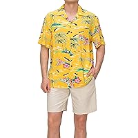 100% Rayon Mens Hawaiian Shirts Short Sleeve Hawaiian Shirts for Men with Front Pocket Availabe Size S - 4XL
