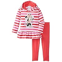 Disney Girls' Minnie Mouse 2 Piece Stripe Fleece Set