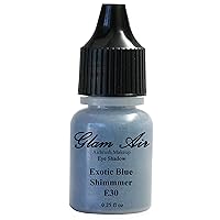 Glam Air Airbrush E30 Exotic Blue Shimmer Eye Shadow Water-based Makeup 0.25oz