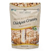Organic Chickpea Bread Crumbs | Organic & Gluten Free | Breading Substitute | Paleo | 12 Oz (Pack of 1) | Just About Foods