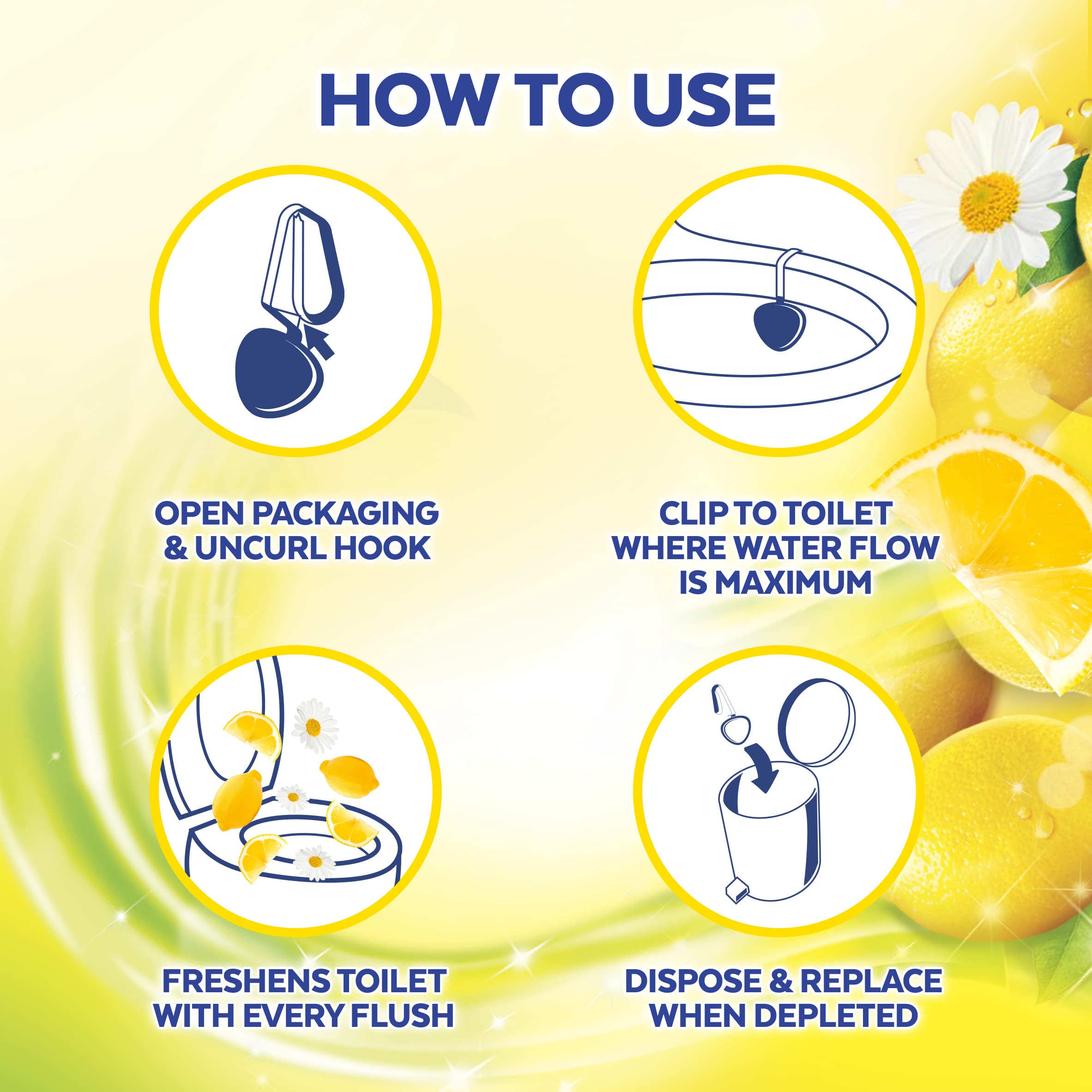 Lysol Hygienic Automatic Toilet Bowl Cleaner, Lemon Breeze, 2 ct (Pack of 5)