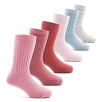 Girls Wool Socks Kids Crew Seamless Winter Warm Thermal Socks 6 Pack
