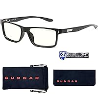 GUNNAR - Premium Reading Glasses - Blocks 35% Blue Light - Vertex, Onyx, Clear Tint, Pwr +1.5