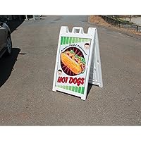 Always Fresh & Delicious Hot Dogs Store Retail Food A-Frame Sidewalk Sign