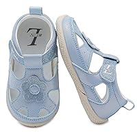 L-RUN Toddler Mary Jane Shoes Girls Casual Barefoot Sandals Breathable Princess Dress Flats Anti Slip Rubber Sole Infant First Walker Shoes for Outdoor Indoor