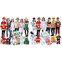 Born Toys 6-in-1 Kids' Dress Up & Pretend Play - Kids Costumes for Boys & Girls Ages 3-7 Washable Toddler Dress up Clothes w/Storage Box