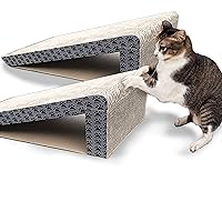 iPrimio Cat Scratch Ramps (2 Ramps for One Price) - Foldable for Travel and Easy Storage - Great for Cats Playing Over, Laying, and Scratching - Patent Pending Design (2 Pack)
