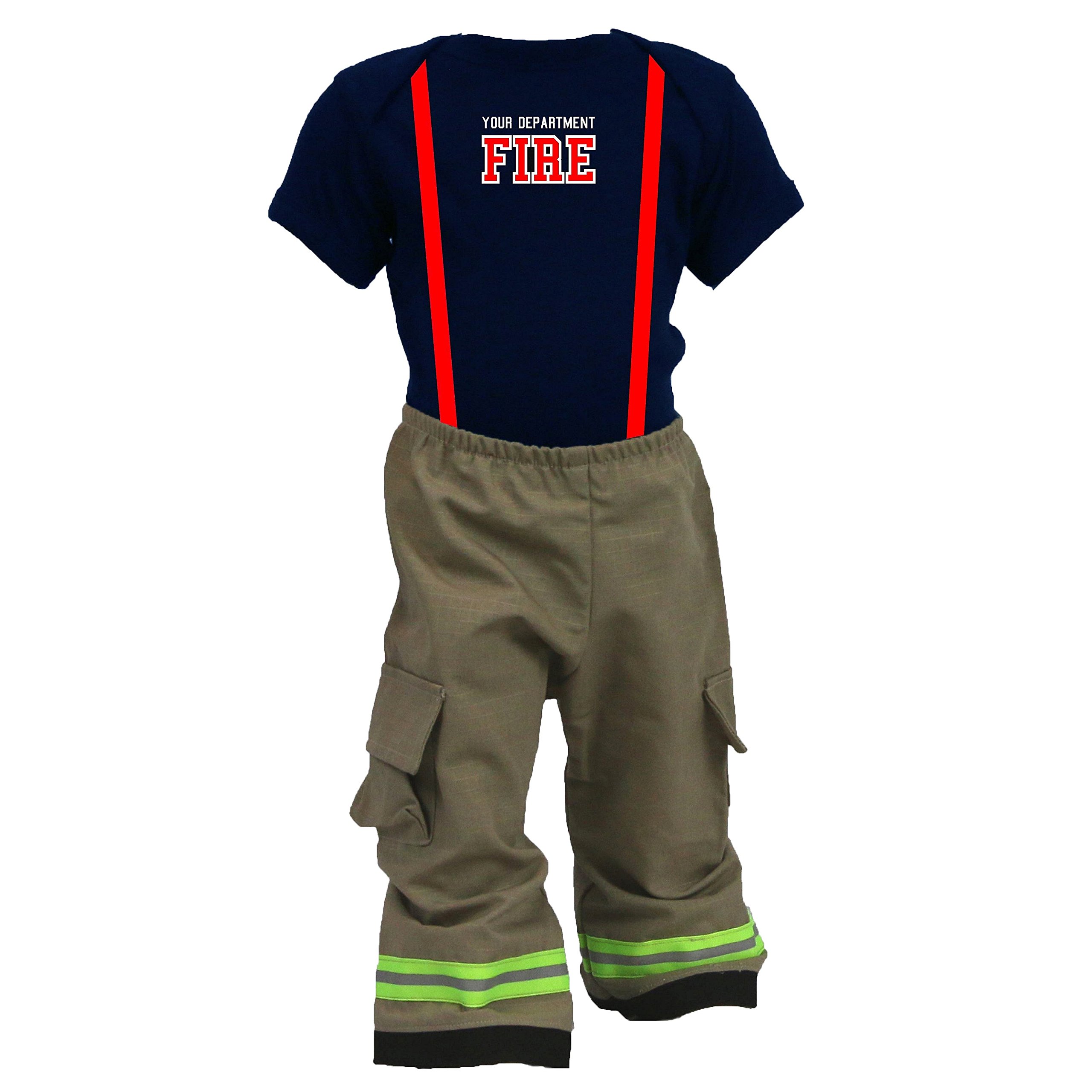 Personalized Firefighter Baby Tan 2Pc Costume