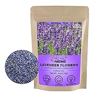 FullChea - Natural Dried Lavender Flowers - 4oz/114g - Premium Food Grade Lavender Buds - Non-GMO - Caffeine-Free - Perfect for Tea, Lemonade, Baking, Baths