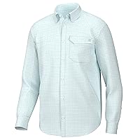 HUK Men's Tide Point Pattern Long Sleeve Shirt, Fishing Button Down