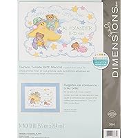 Dimensions Counted Cross Stitch Kit, Twinkle Twinkle Baby Birth Record Personalized, 14 Count White Aida, 14'' W x 10'' H