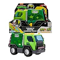 Teenage Mutant Ninja Turtles Thrash N' Battle Garbage Truck with Lights & Sounds, Characters & Sewer Cap Launching, Ages 3+