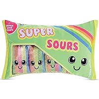 iscream Play with Your Food! Super Sours Strawberry Scented Fleece Play Pillow Set with Embroidered Accents
