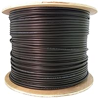 Direct Burial/Outdoor Rated Cat5e Black Ethernet Cable, Solid, CMX, Gel-Filled, 24 AWG, Spool, 1000 Foot