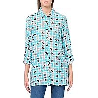 MULTIPLES Women's Petite Roll Tab Cuffed Long Sleeve Button Front High-Low Shirt
