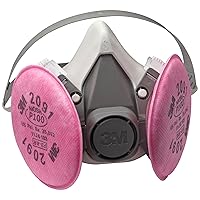 3M Half Facepiece Reusable Respirator Assembly Kit 6191, P100, Lightweight, Comfortable, Easy to Adjust, Includes 2091 Particulate Filter, Welding, Soldering, Asbestos