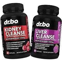 Kidney Liver Cleanse Detox Support Supplement - Help Repair Kidneys, Gallbladder, Bladder Control & Urinary Tract Health - Herbal Cranberry Capsules & Natural Milk Thistle Dandelion Supplements