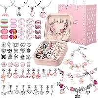 UFU Charm Bracelet Making Kit Girls Beads for Jewelry Making Kit, Unicorns Arts Crafts Gifts Set for Teen Girls Age 5 6 7 8-12, with a Portable Bracelet Organizer Box