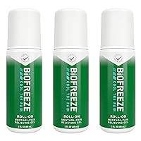 Roll-On Pain-Relieving Gel, 3 FL oz Green Topical, Backache, Strains, Bruises, & Sprains, Pack of 3