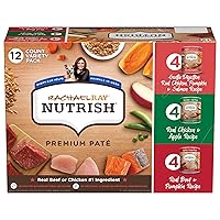 Nutrish Rachael Ray Wet Dog Food, Beef, Chicken, and Gentle Digestion Variety Pack, 13 Ounce Can (Pack of 12)