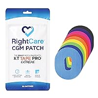CGM Adhesive Patch for Dexcom G5/G6 Uncovered Oval (25-Pack), Multi-Color, Made with Synthetic PRO Extreme KT Tape