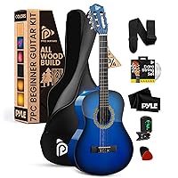 Pyle Beginner Acoustic Guitar Kit, 3/4 Junior Size Instrument for Kids, Adults, 36