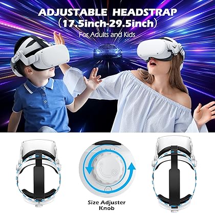Battery Head Strap for Quest 2 - YOGES 5000mAh Rechargable Adjustable Headstrap to Extend Playtime and Comfort for VR Headset, Super Soft Foam and Skin-Friendly PU Quest 2 Accessories, White