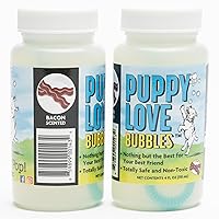 Puppy Love Bubbles, Bacon Scented Bubbles 4oz. Bottle-2 Pack in Bacon Flavor for Dogs