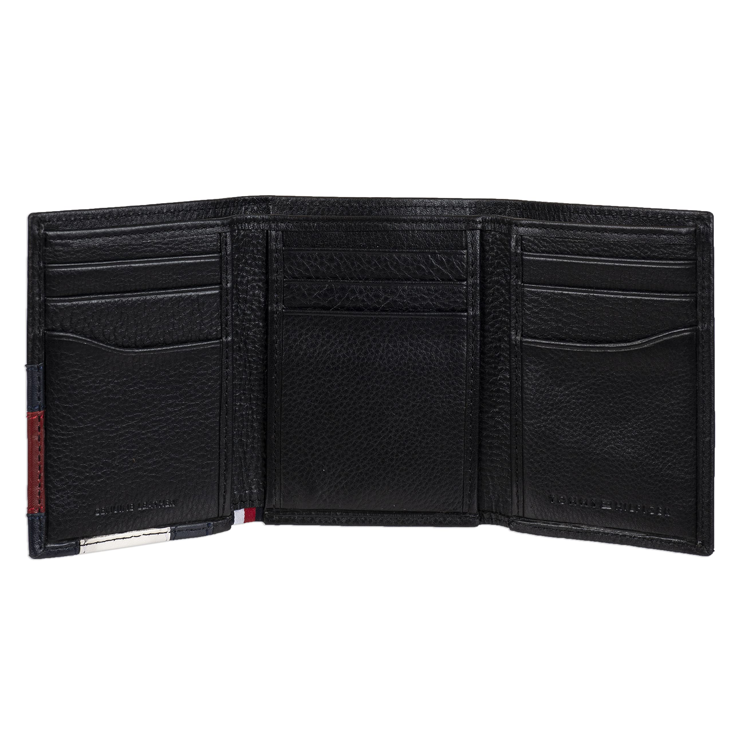 Tommy Hilfiger Men's Genuine Leather Slim Trifold Wallet with ID Window