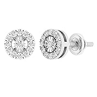 Dazzlingrock Collection 0.25 Carat (ctw) Round White Diamond Ladies Flower Cluster Stud Earrings 1/4 CT, Available in 10K/14K/18K Gold & 925 Sterling Silver