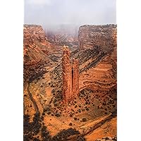 Western Landscape Photography Print (Not Framed) Vertical Picture of Spider Rock on Snowy Day in Canyon de Chelly Arizona Southwest Wall Art Nature Decor (5