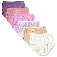 Hanes Womens Just My Size High-Waist Cotton Brief Underwear, High-Rise Brief, 6-Pack (Colors May Vary)