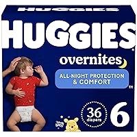 Huggies Size 6 Overnites Baby Diapers: Overnight Diapers, Size 6 (35+ lbs), 36 Ct