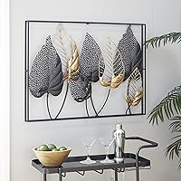 Deco 79 Metal Leaf Tall Cut-Out Wall Decor with Intricate Laser Cut Designs, 38