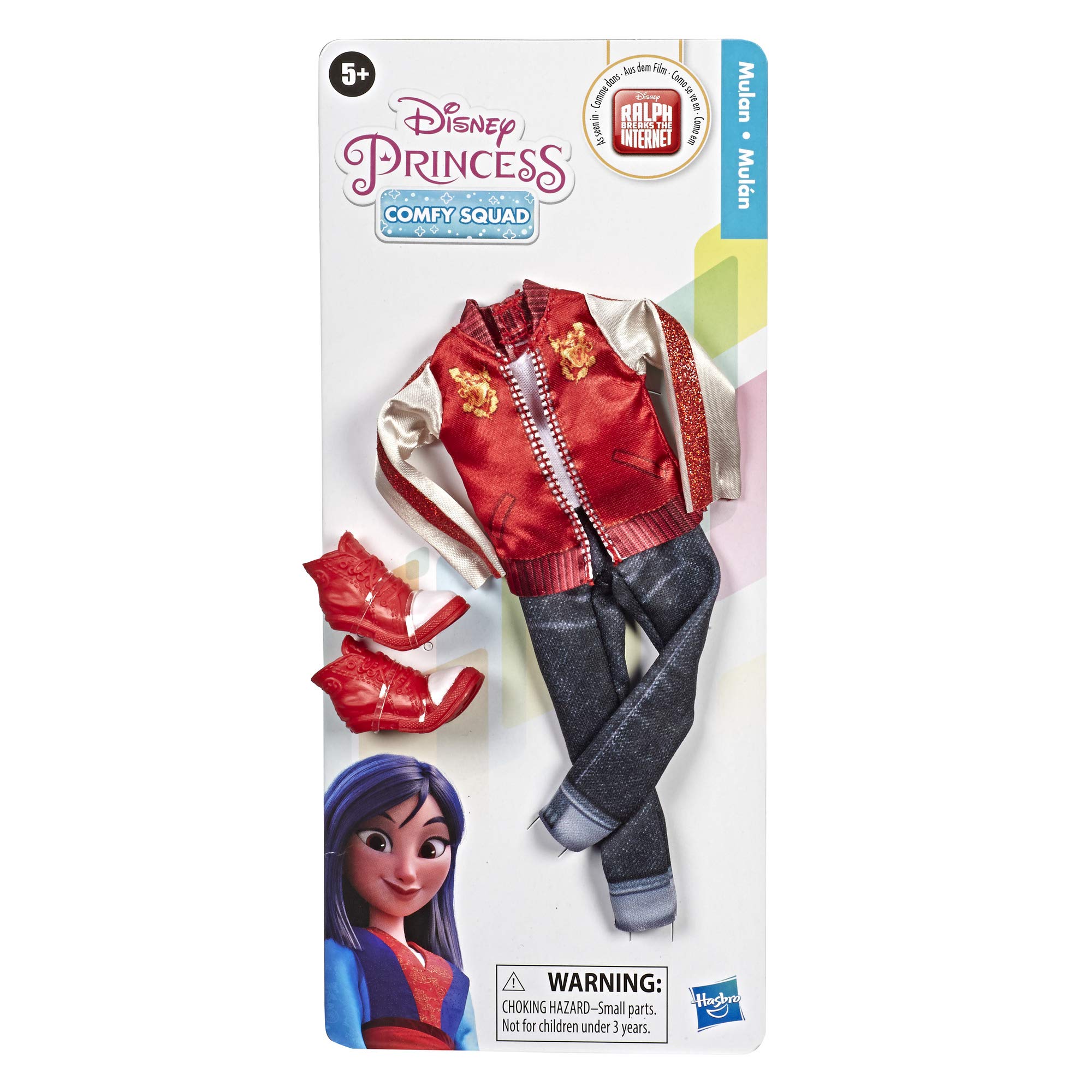 Disney Princess Comfy Squad Fashion Pack for Mulan Doll, Clothes for Disney Fashion Doll Inspired by Ralph Breaks The Internet Movie