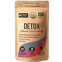 Organic Detox Blueberry Smoothie Powder with Healthy Spirulina, Atlantic Dulse and Barley Grass Juice Powder, Premium Quality superfood from Europe
