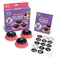 Talking Pet Next Words Locations - 3 Piece Set of Recordable Speech Buttons for Dogs, Dog Buttons for Communication